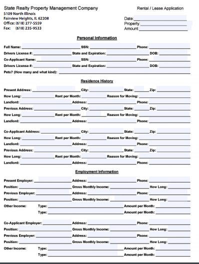 Application – State Realty